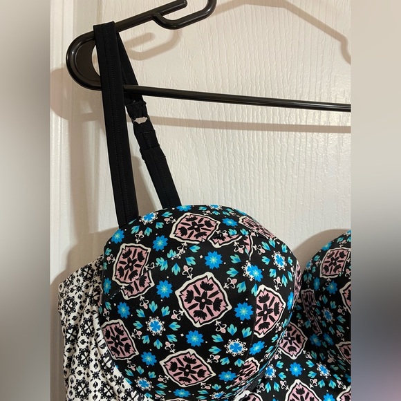 Torrid Slim Fix Underwire Push-Up Patterned One Piece Swimsuit Size 3X - Picture 7 of 15